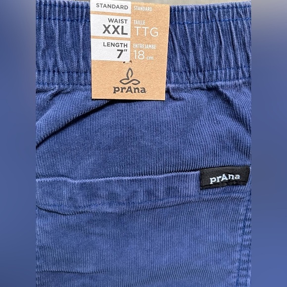 prAna Canyon Camp 7" Shorts Men’s Size XXL Organic Cotton Rich Sapphire - Picture 4 of 8